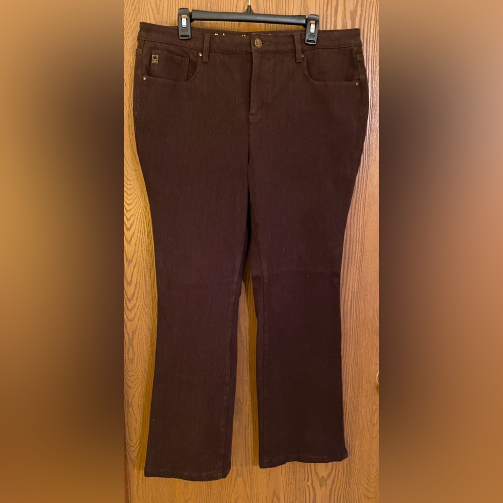 Belle by Kim Gravel, Jeans, Bootcut, Brown, sz16